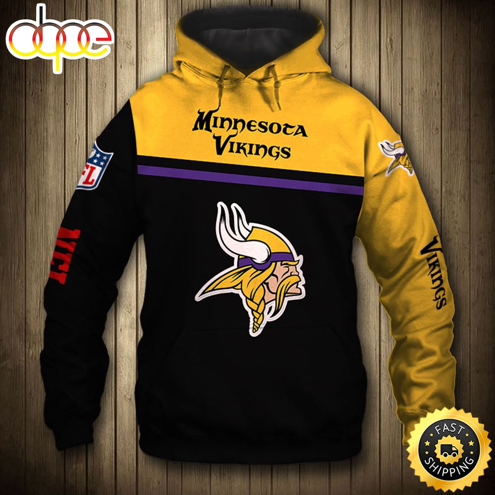 New NFL Minnesota Vikings 3D Hoodie All Over Print Shirts
