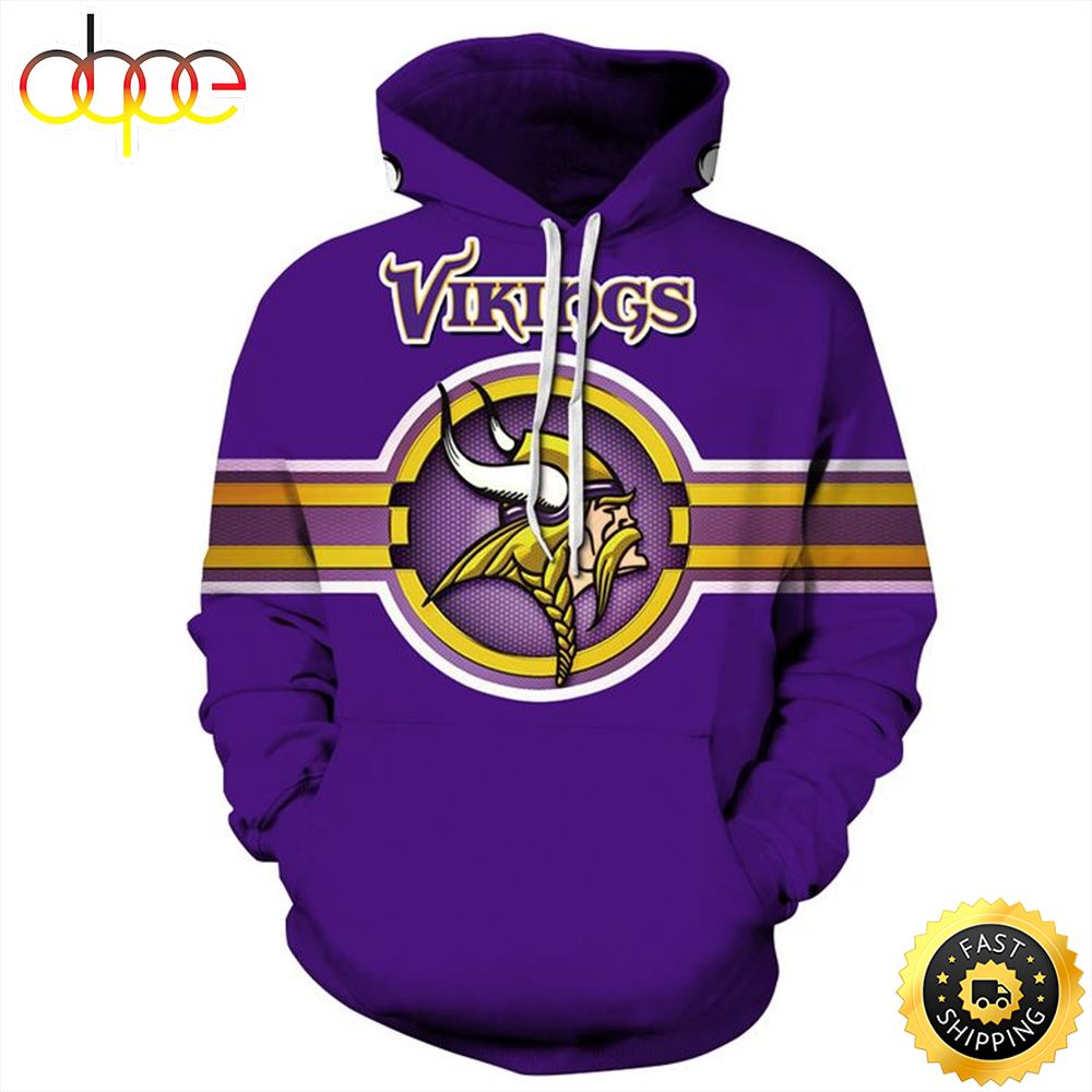 New Official NFL Minnesota Vikings 3D Hoodie All Over Print Shirts