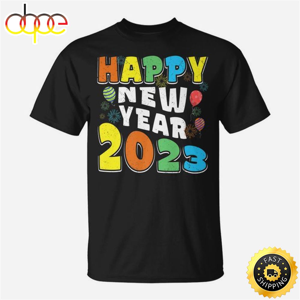 New Years Eve Party Supplies Kids Nye 2023 Happy New Year Unisex Basic T Shirt 1