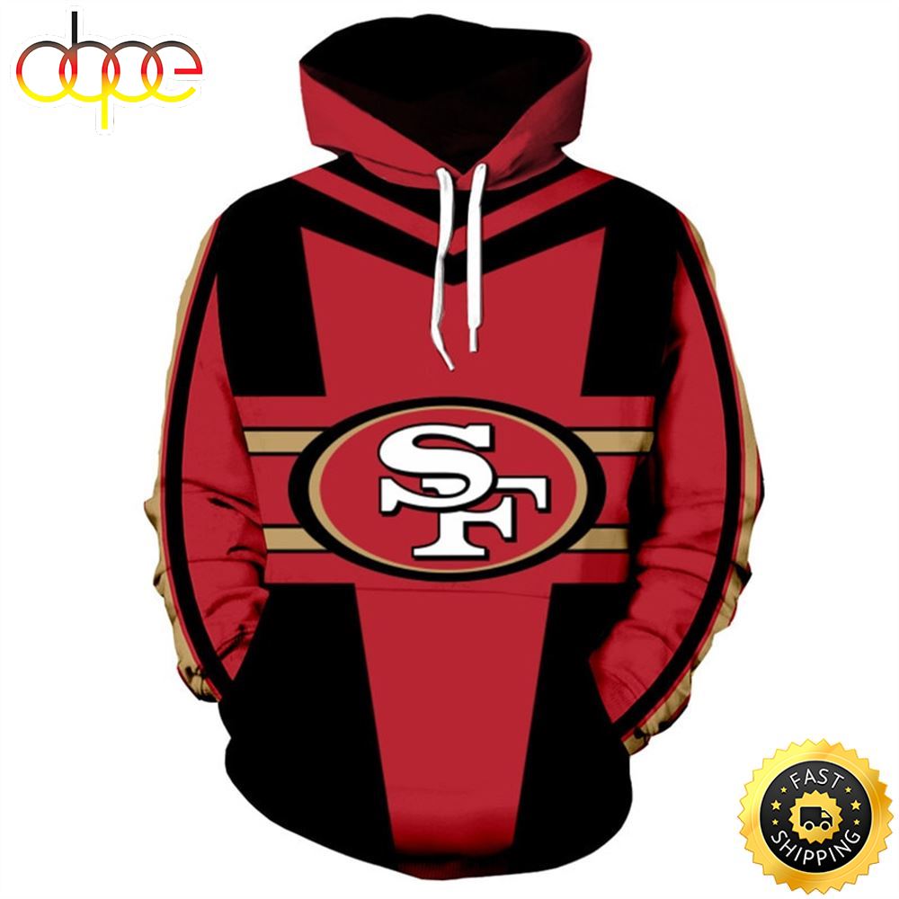 Official 49ers Team Colors Classic 49ers Team Logos Deep Pocketed Pullover Hoodies