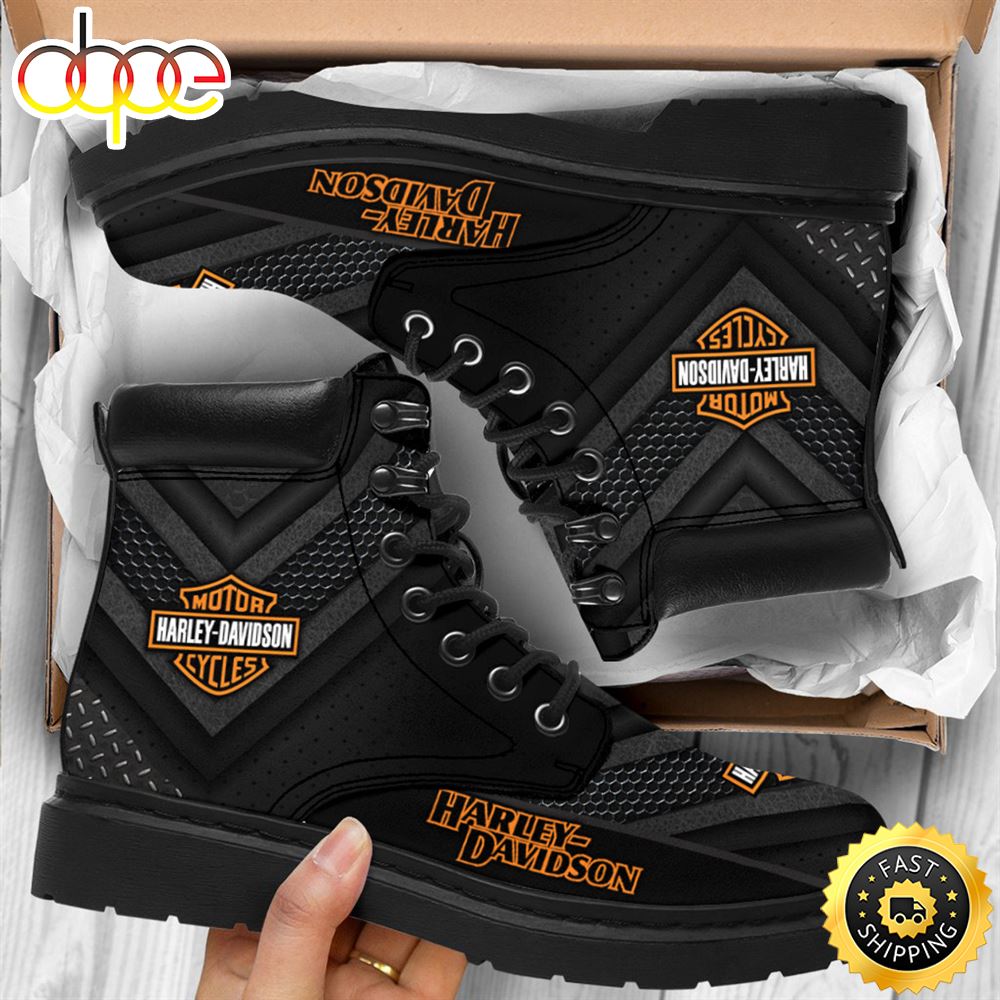 Official Harley Davidson Motorcycle Bikers Premium Riding Boots Graphic Harley 3d Printed Sport Rugged Boots