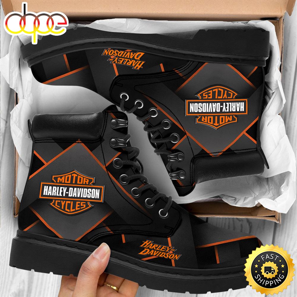 Official Harley Davidson Motorcycle Bikers Premium Riding Boots Graphic Harley Custom 3d Printed Sport Rugged Boots