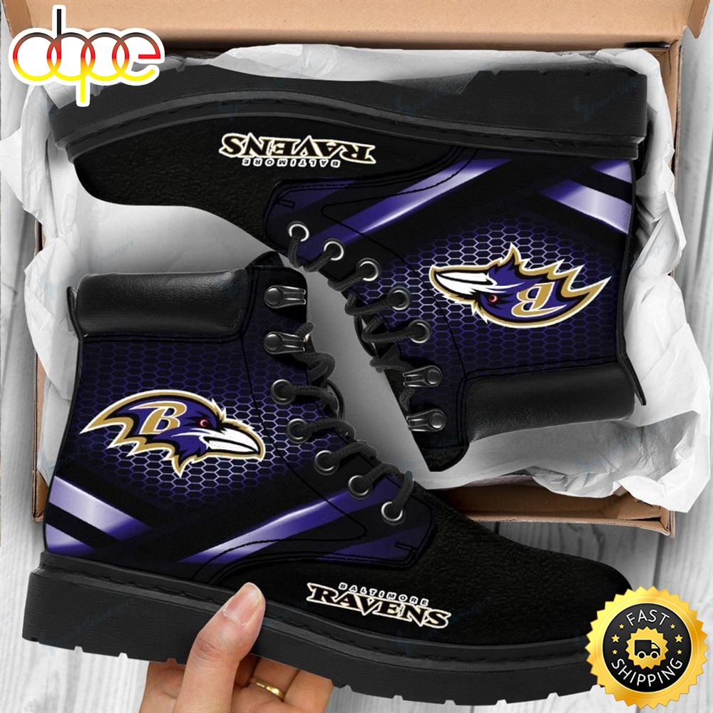 Official Nfl.Baltimore Ravens Team Customized Graphic 3d Printed Sport Rugged Boots