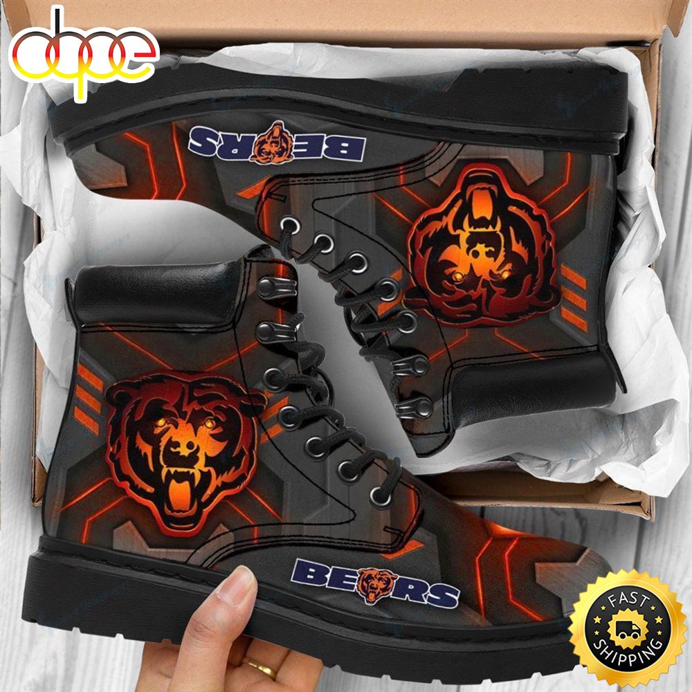 Official Nfl.Chicago Bears Team Customized Graphic 3d Printed Sport Rugged Boots