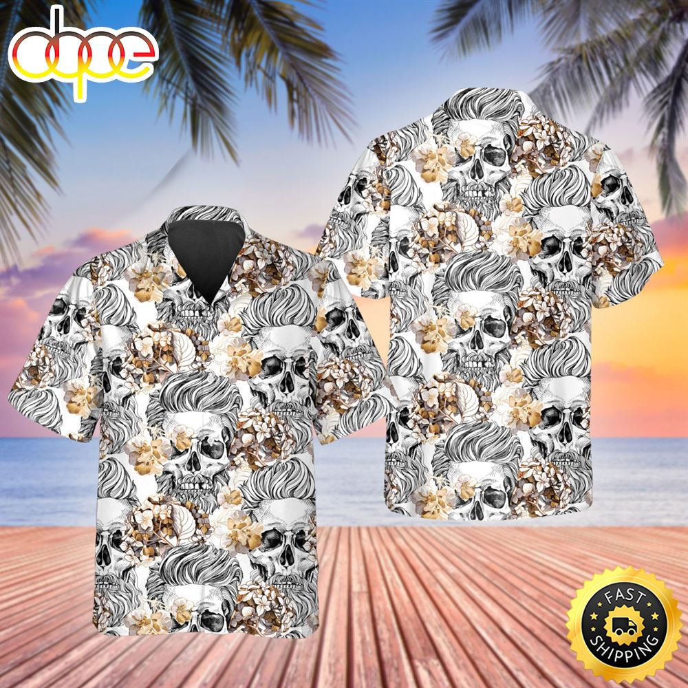 Pattern Flower Happy Summer Skull Hawaiian Shirt Hawaiian Shirt For Men Best Hawaiian Shirts 1