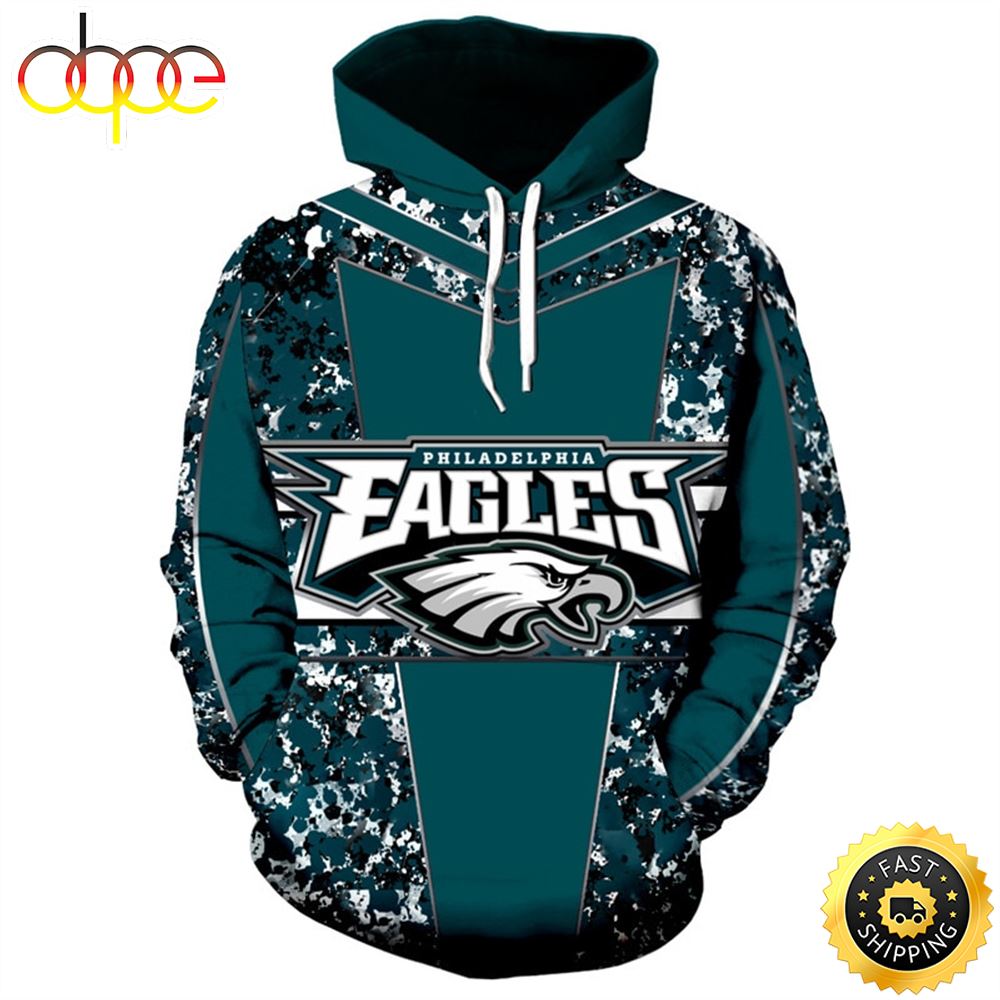 Philadelphia Eagles NFL Eagles Logo 3D Hoodie All Over Print Shirt