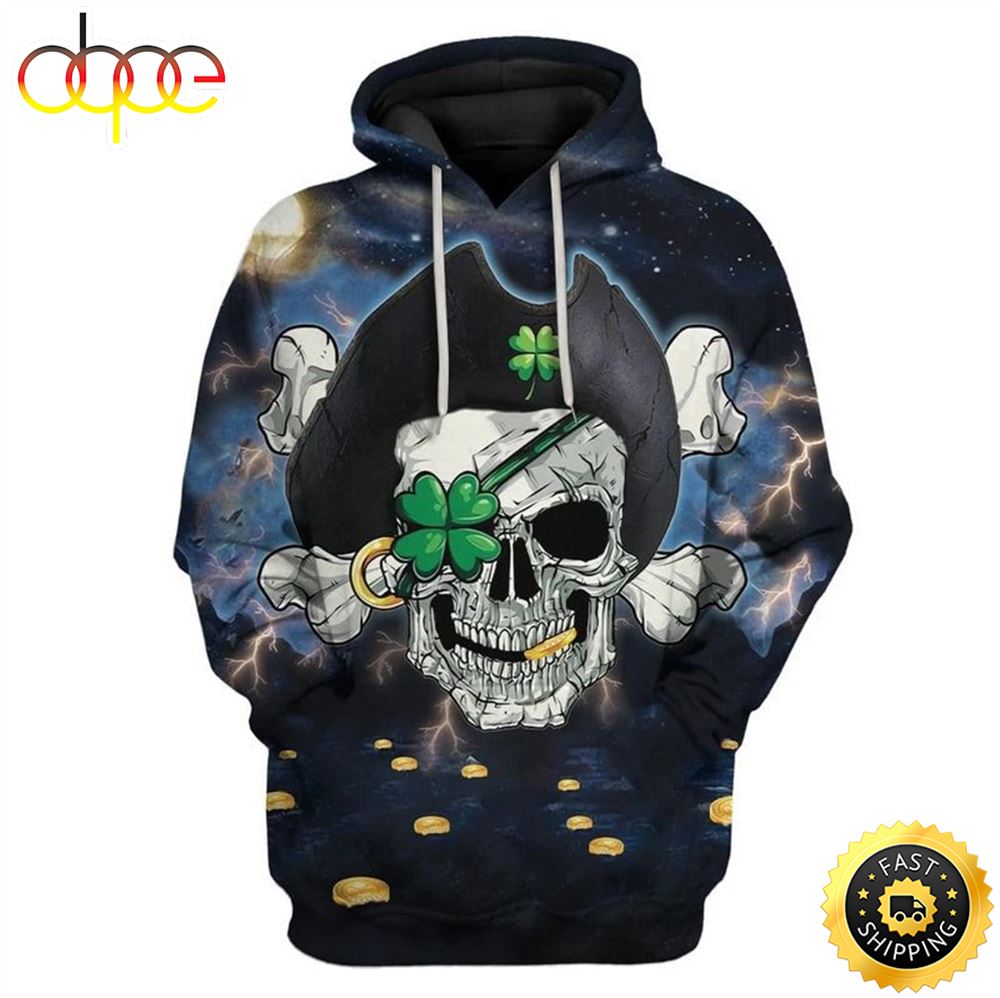Pirate St Patricks Day Happy Patrick S Day 3d Hoodie All Over Print Shirt