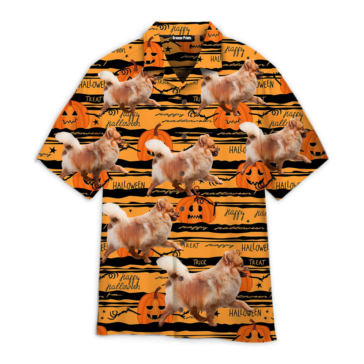 Pomeranian Dog On Walk To Halloween Dog Hawaiian Shirt Mens Hawaiian Shirt Gifts For Dog Lovers 1