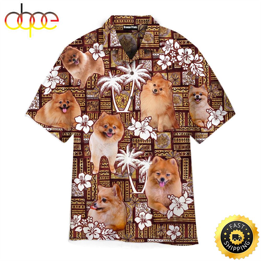 Pomeranian Tropical Dog Hawaiian Shirt Mens Hawaiian Shirt Gift Ideas For Dog Lovers 1