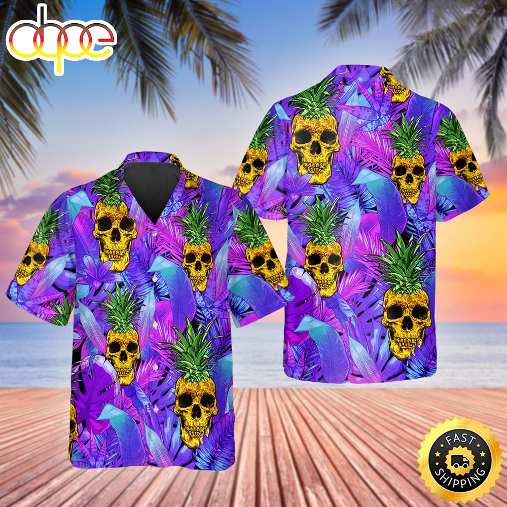 Purple Pineapple Skull Hawaiian Shirt Hawaiian Shirt For Men Best Hawaiian Shirts 1