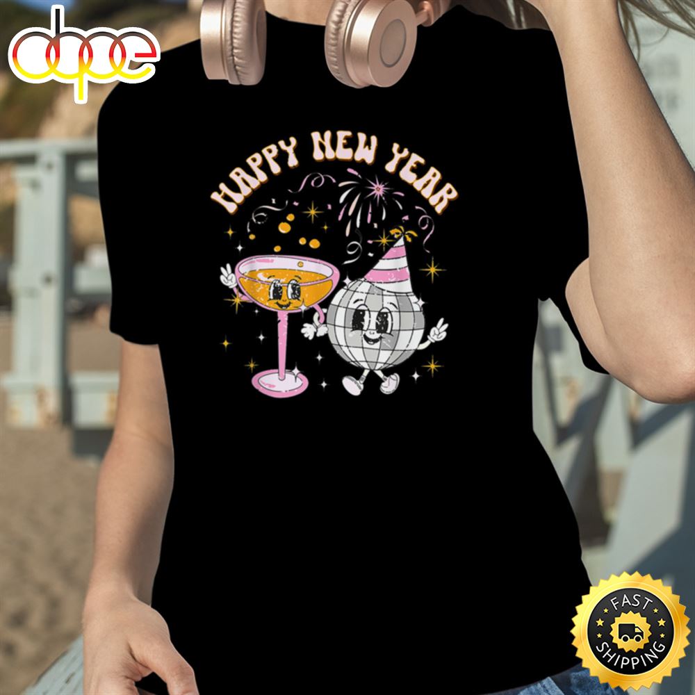 Retro Vintage New Year S Eve 2023 Happy New Year Unisex Basic T Shirt 1