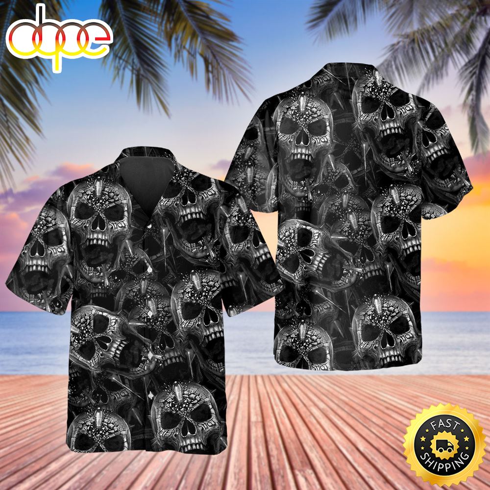 Scary Dark Skull Pile Hawaiian Shirt Hawaiian Shirt For Men Best Hawaiian Shirts 1