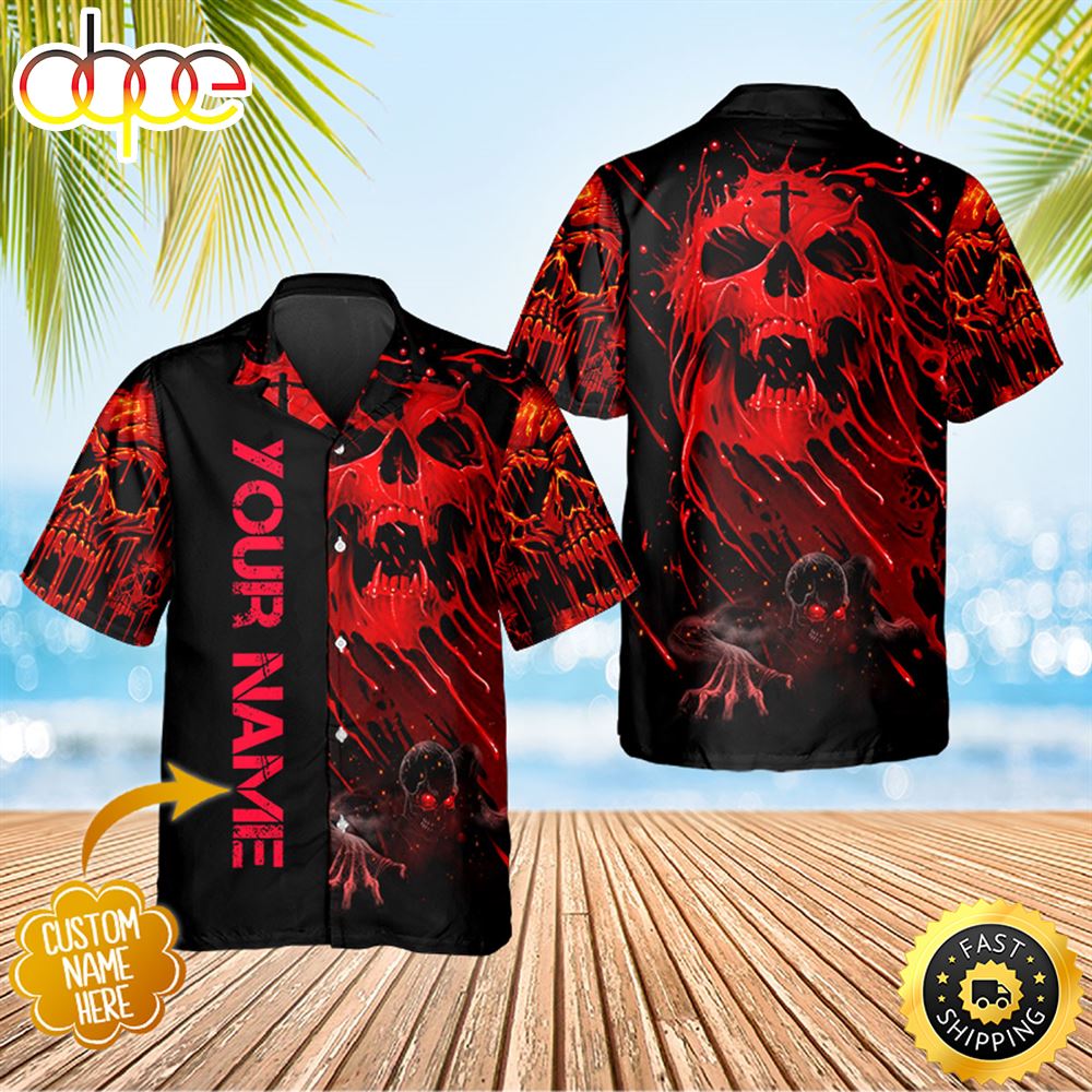 Scary Skull Screaming Personalized Hawaiian Shirt Hawaiian Shirt For Men Best Hawaiian Shirts 1