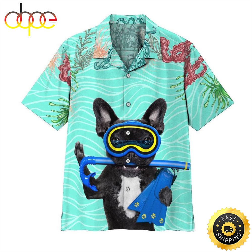 Scuba Diving French Bull Dog Hawaiian Shirt Mens Hawaiian Shirt Gifts For Dog Lovers 1