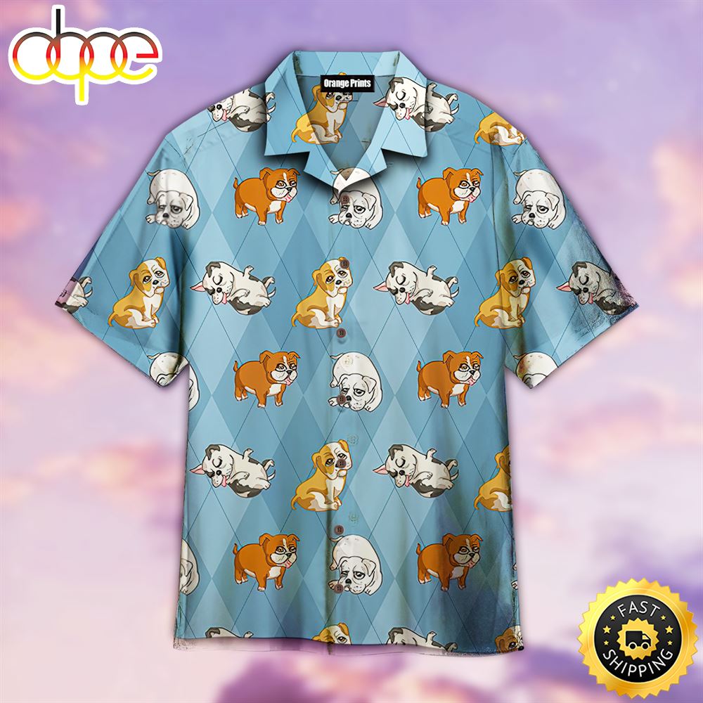 Silly English Bulldog Pattern Dog Hawaiian Shirt Mens Hawaiian Shirt Gifts For Dog Lovers 1