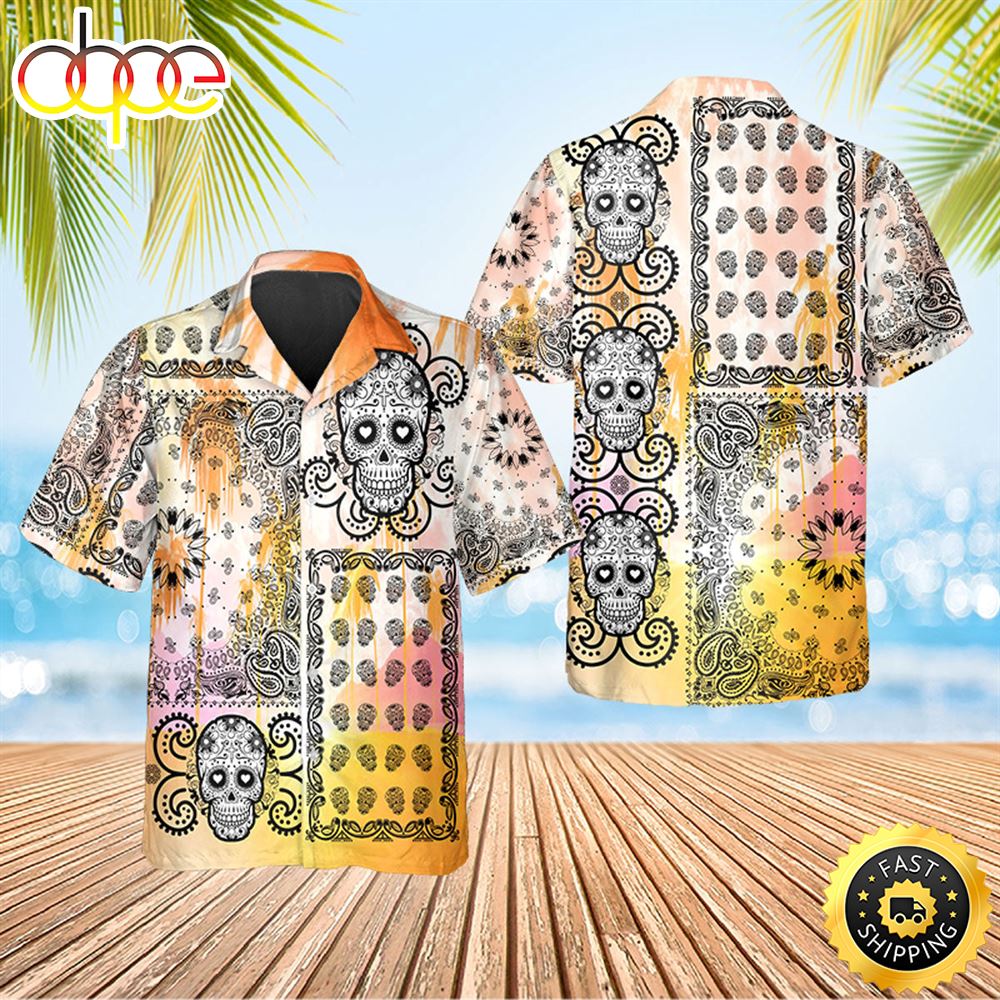 Skull And Mandala Pattern Hawaiian Shirt Hawaiian Shirt For Men Best Hawaiian Shirts 1