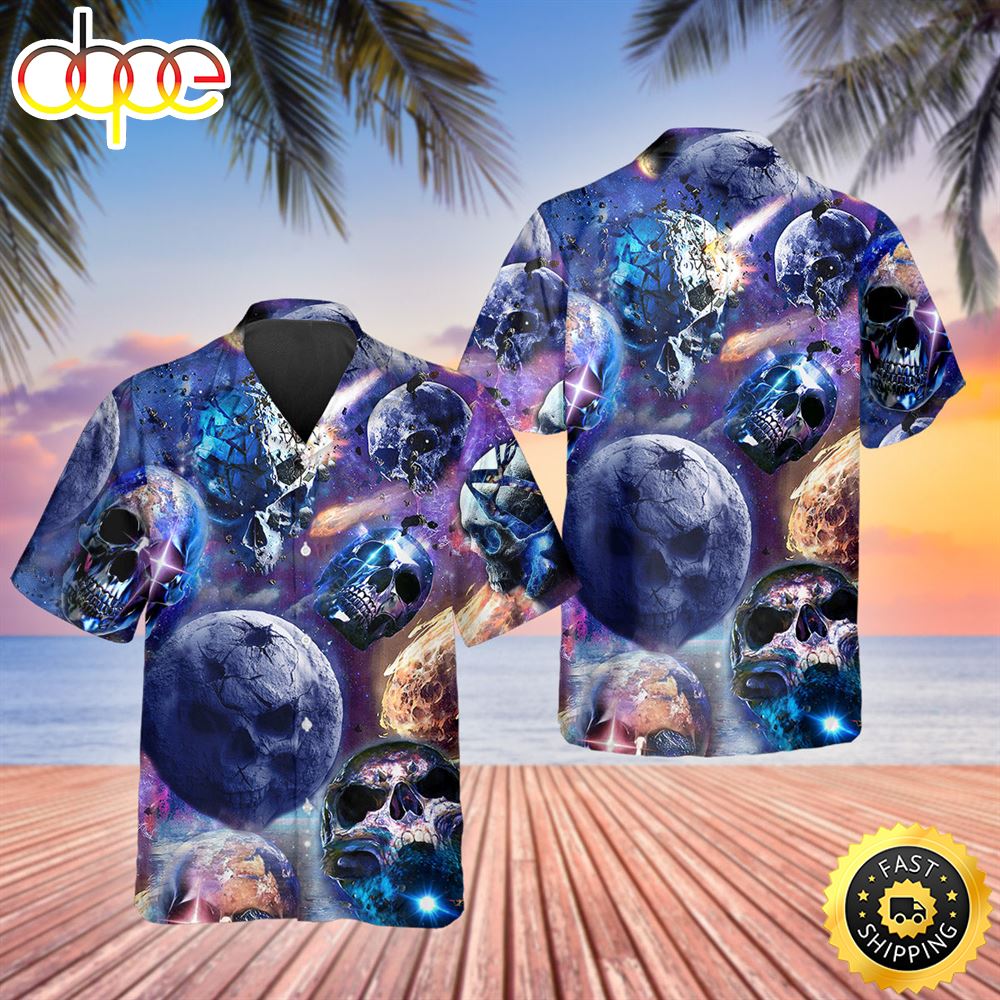 Skull Planet Galaxy Hawaiian Shirt Hawaiian Shirt For Men Best Hawaiian Shirts 1