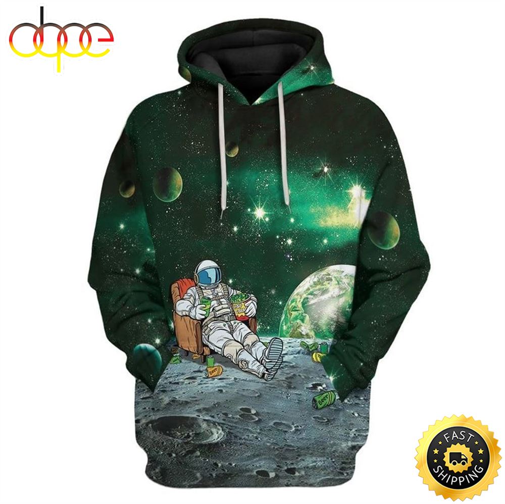 St Patricks Day Astronaut Drinking Beer Happy Patrick S Day 3d Hoodie All Over Print Shirt