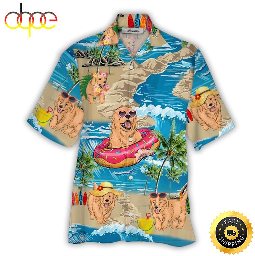 Summer Dog On The Beach Dog Hawaiian Shirt Mens Hawaiian Shirt Gifts For Dog Lovers 1
