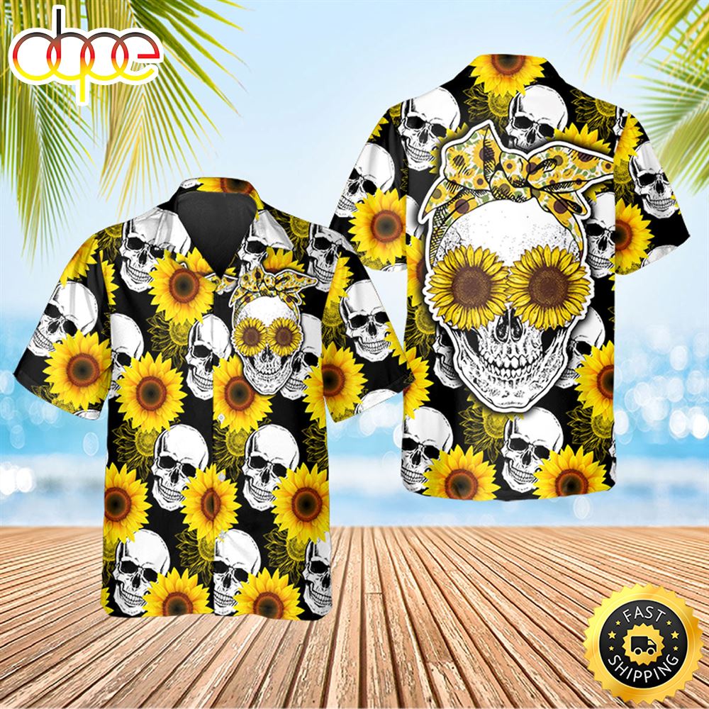 Sunflower Skull Hawaiian Shirt Hawaiian Shirt For Men Best Hawaiian Shirts 1