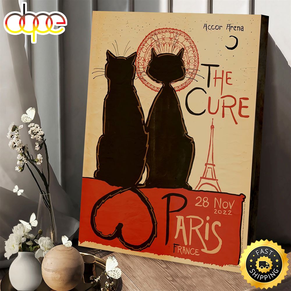 The Cure Cat Tour Paris 28th November 2022 Poster Canvas