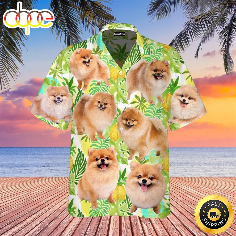 Tropical Pineapple Pomeranian Dog Hawaiian Shirt Mens Hawaiian Shirt Gifts For Dog Lovers 1