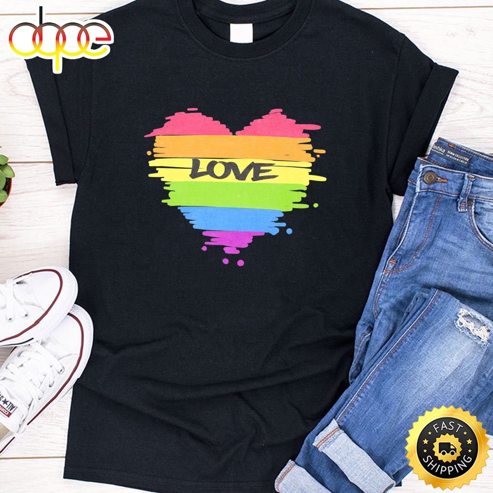 Valentine Love Love Heart Festival LGBT Gay Pride Love You Premium Valentines Day T Shirt