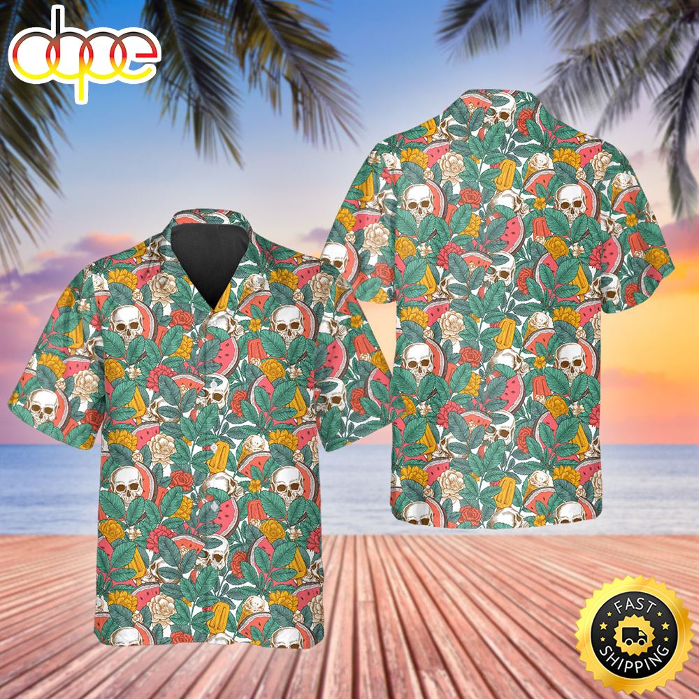 Watermelon Skull Hawaiian Shirt Hawaiian Shirt For Men Best Hawaiian Shirts 1