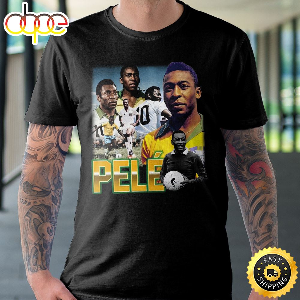 Young Pele The Legend Brazil Football Player Color Effect Art Design T Shirt