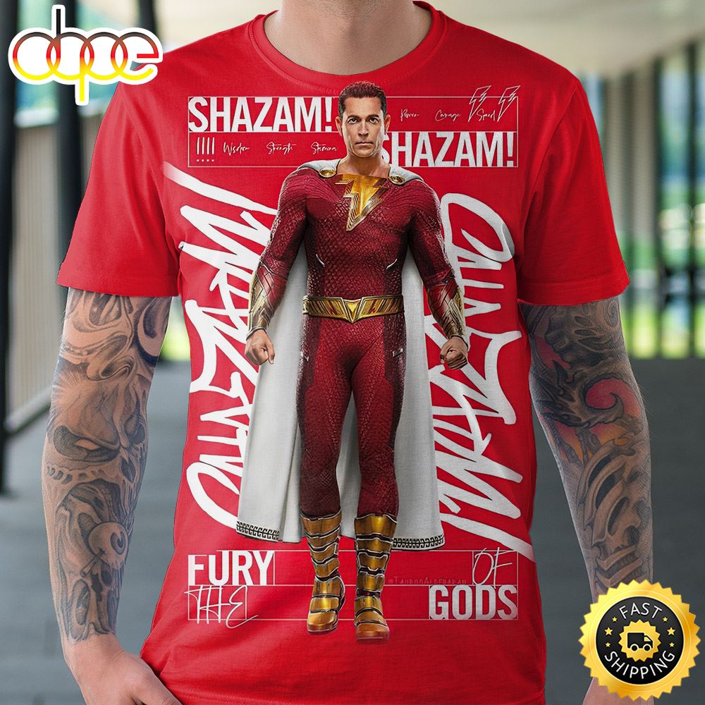 Fury Of The Gods Shazam New Poster 3d T-Shirt All Over Print Shirts