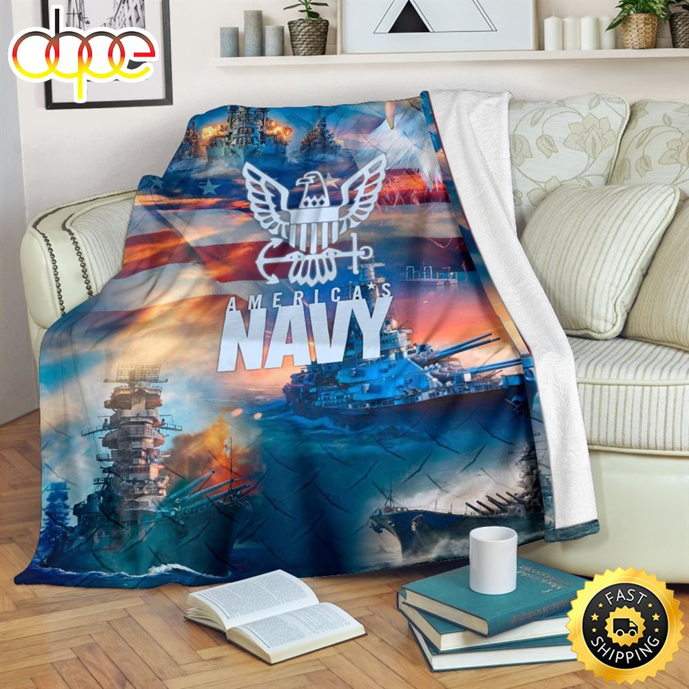 America S Navy And Warships At The Seas Fleece Throw Blanket 1