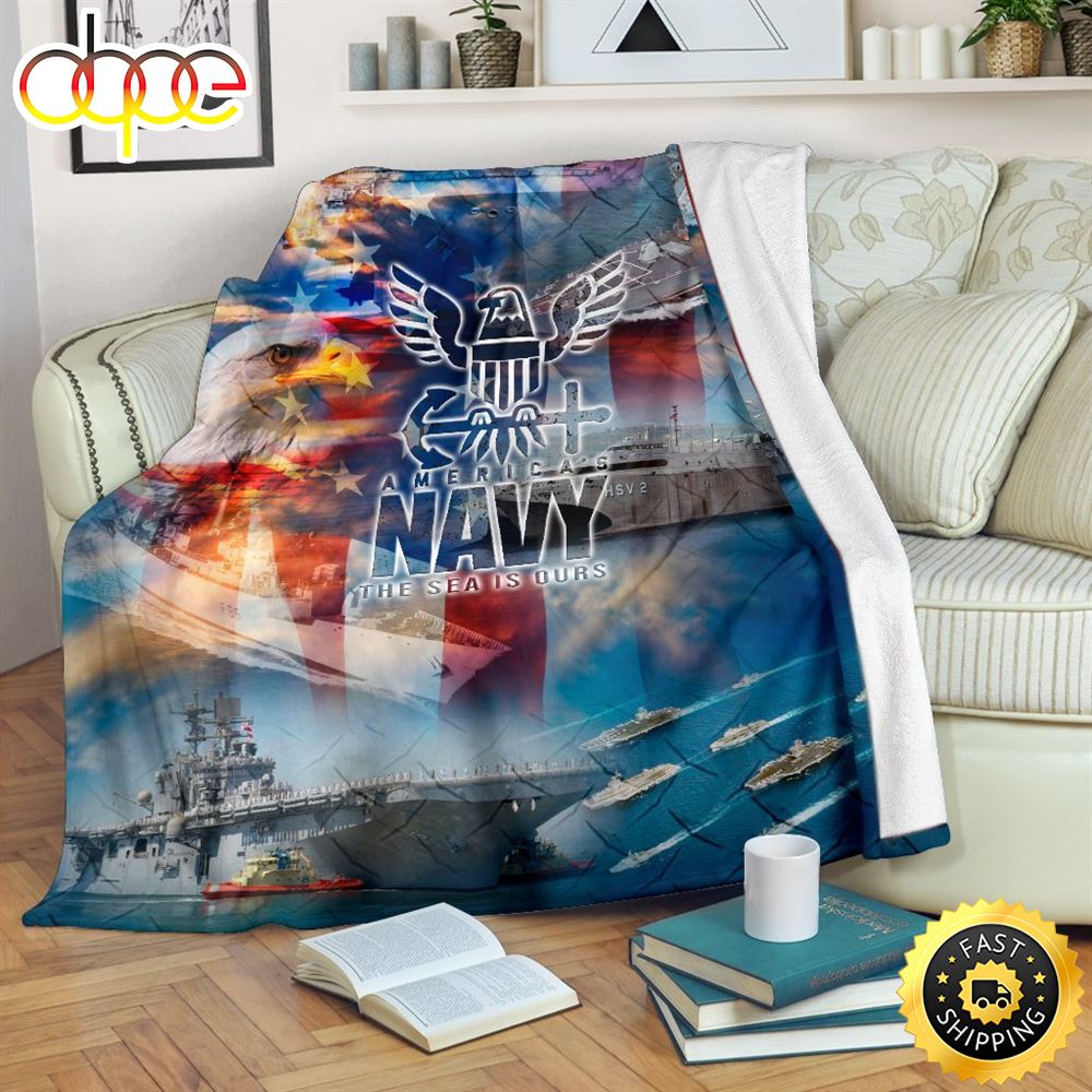 America S Navy The Sea Is Ours Fleece Throw Blanket 1
