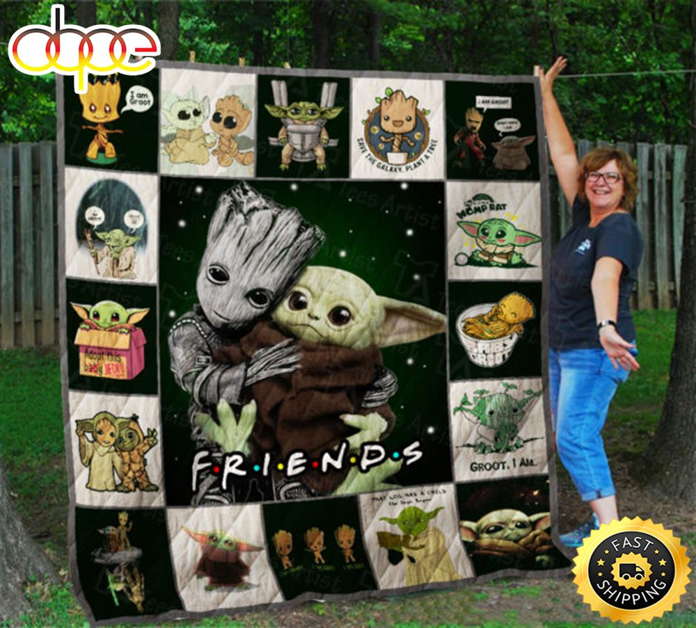 Baby Yoda And Baby Groot Marvel Movie Blanket