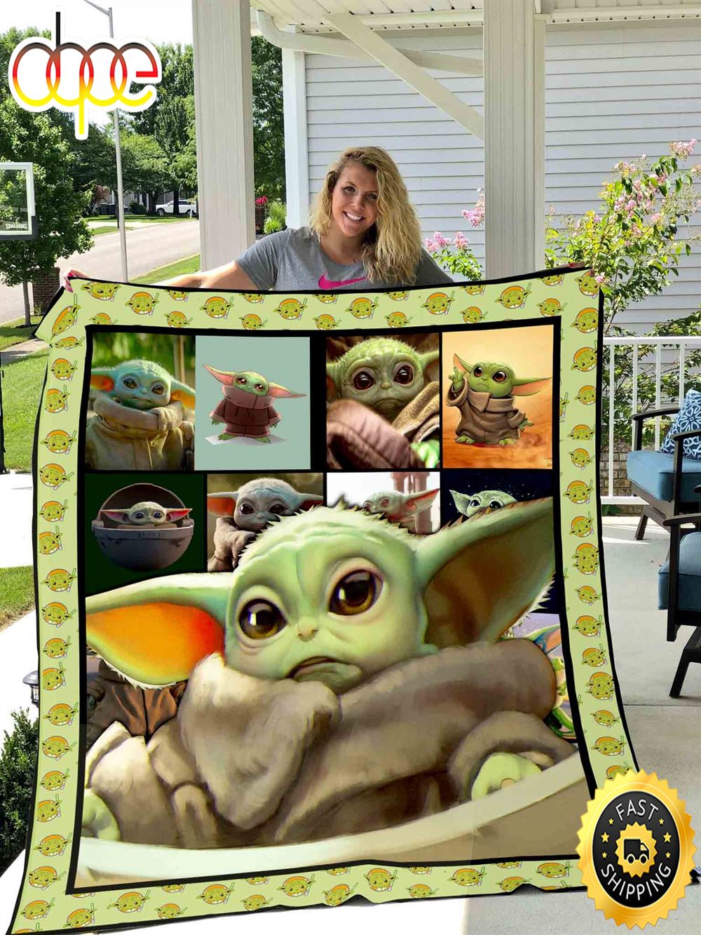 Baby Yoda Portrait All Season Marvel Movie Blanket