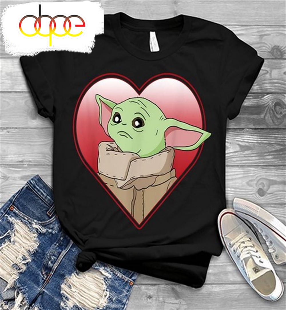 Baby Yoda Star Wars Valentine Heart Portrait Unisex T Shirt