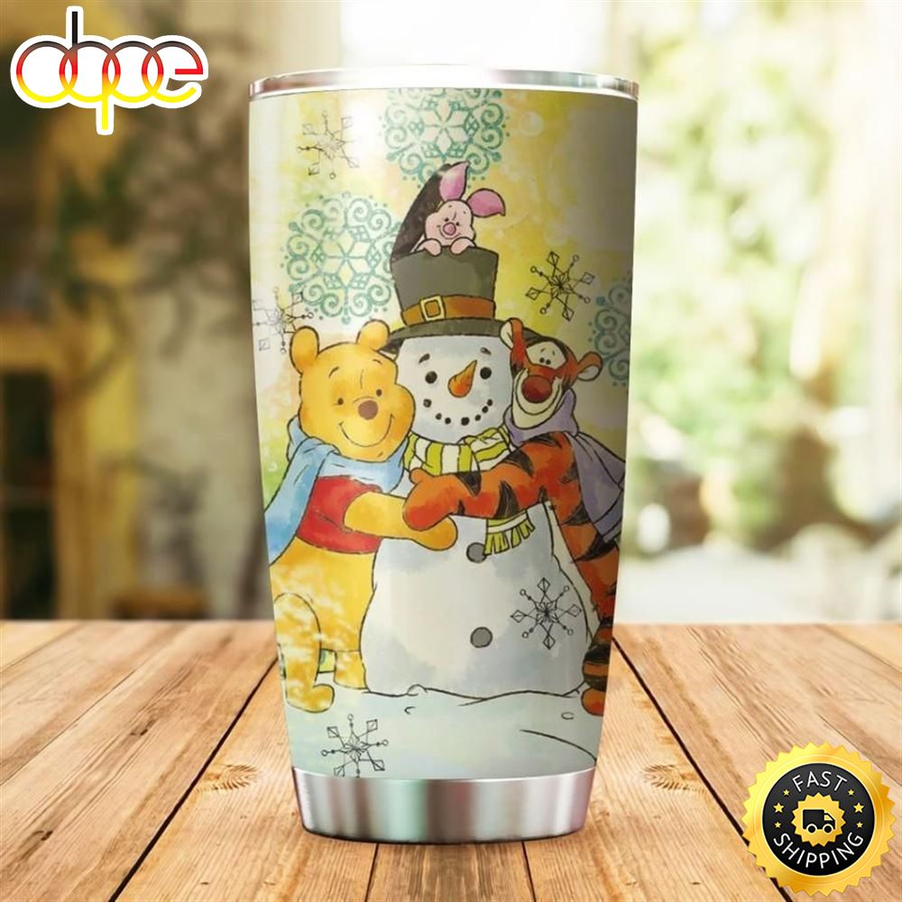 Bear Snowman Winnie The Pooh Gift For Lover Day Travel Tumbler