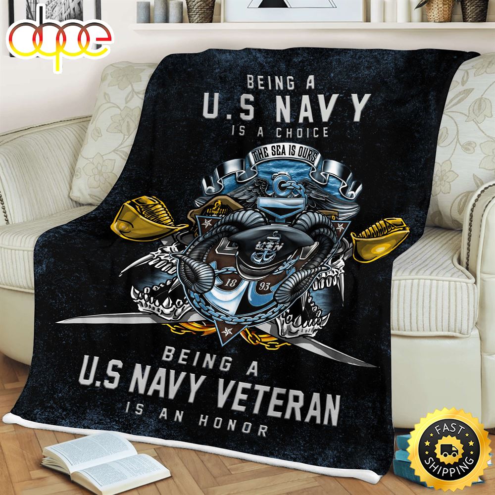 Being A Us Navy Is A Choice Fleece Throw Blanket 1