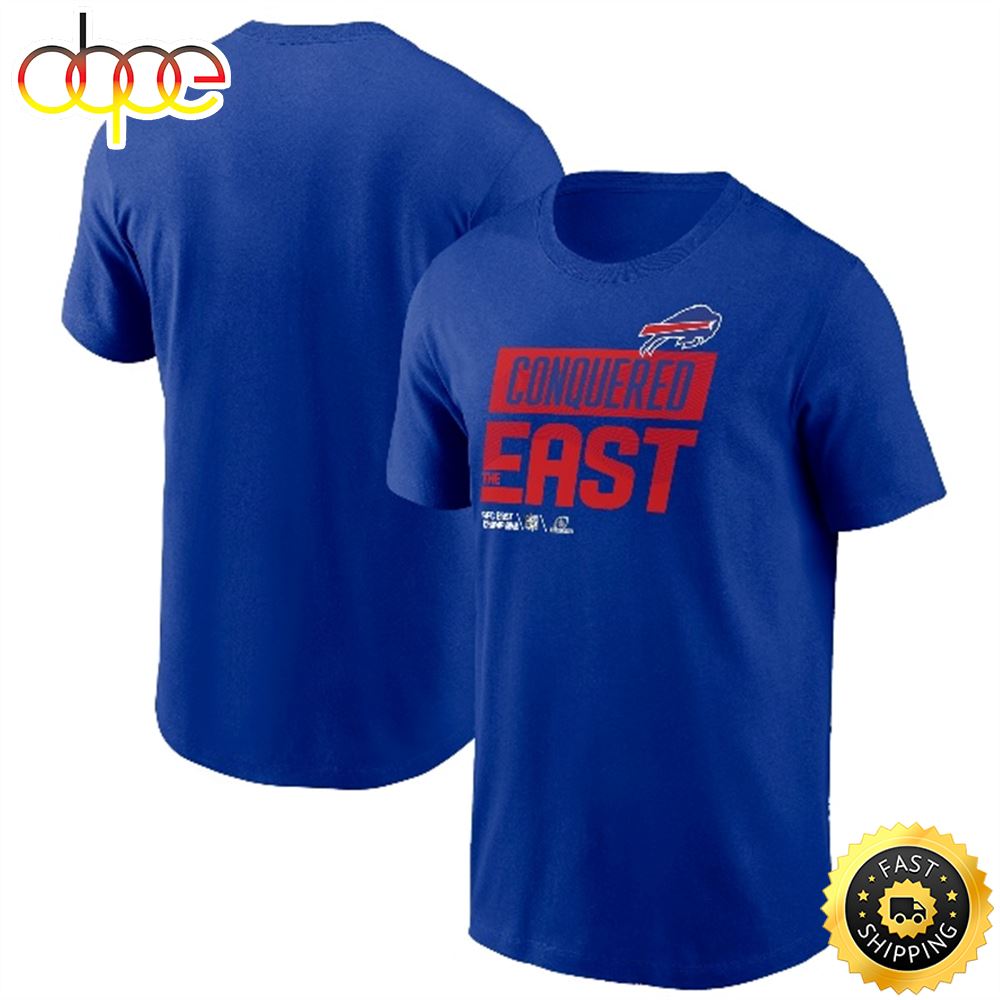 Buffalo Bills 2022 AFC East Division Champions Locker Room Trophy Collection Royal T Shirt