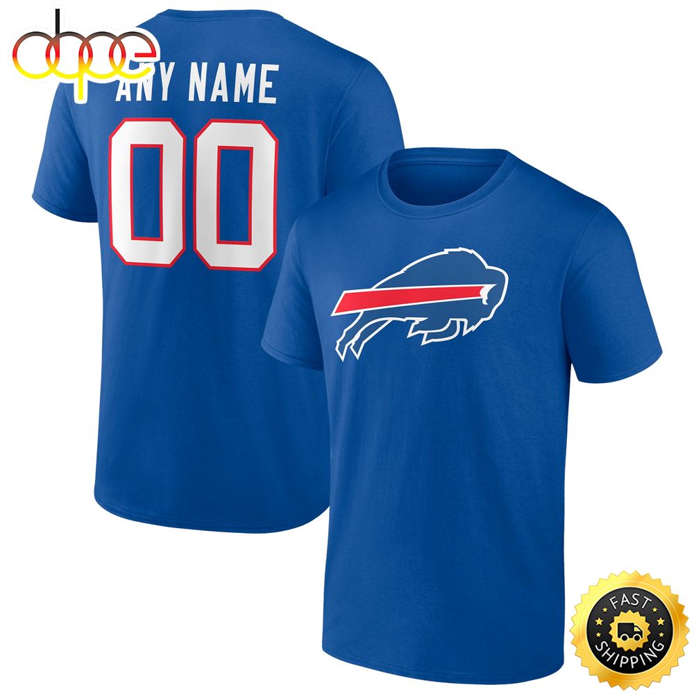 Buffalo Bills Fanatics Branded Team Authentic Personalized Name Number Royal T Shirt