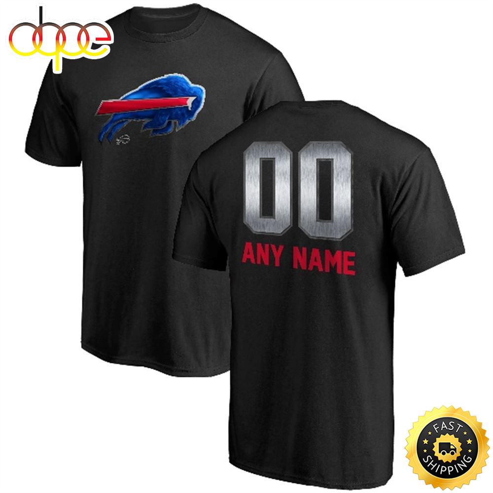 Buffalo Bills NFL Pro Line By Fanatics Branded Personalized Midnight Mascot Black T Shirt