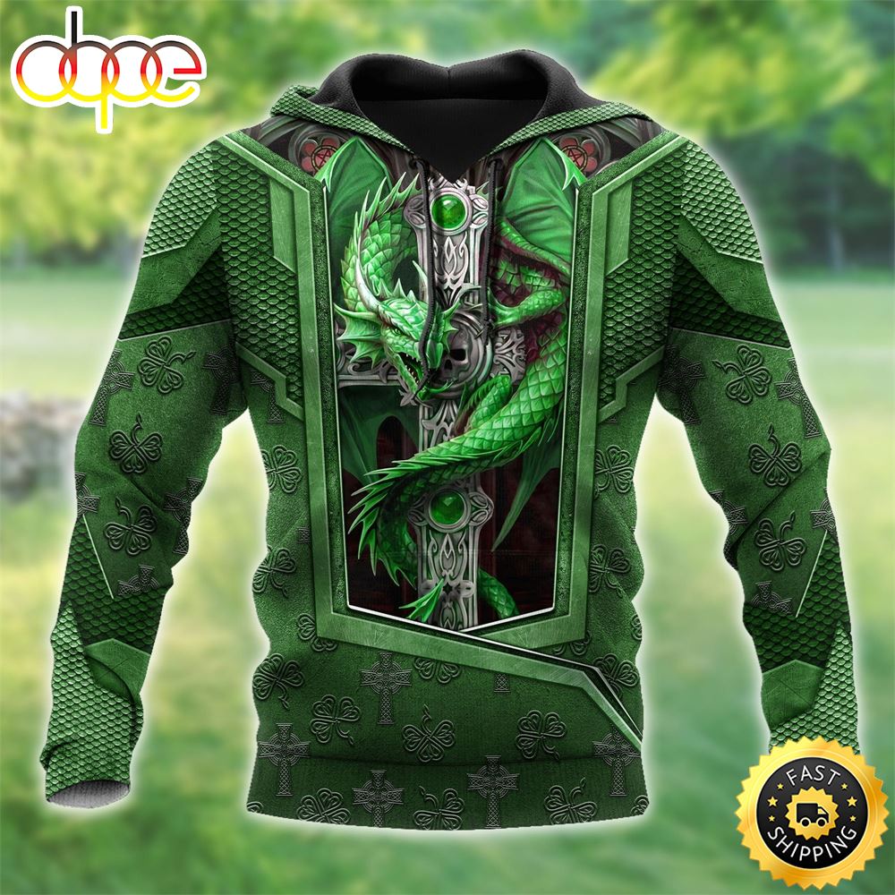 Celtic Cross With Dragon Celtic Knot 3D All Over Print Shirt Wpuibh