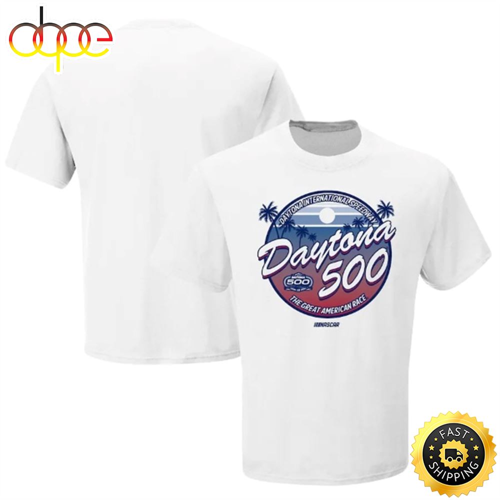 Checkered Flag 2023 Daytona 500 Vintage White T Shirt