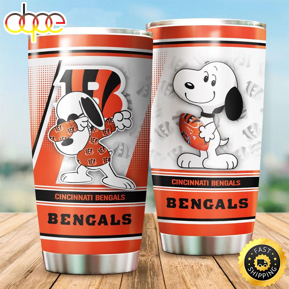 Cincinnati Bengals NFL And Snoopy Football Teams Big Logo Gift For Fan Travel Tumbler