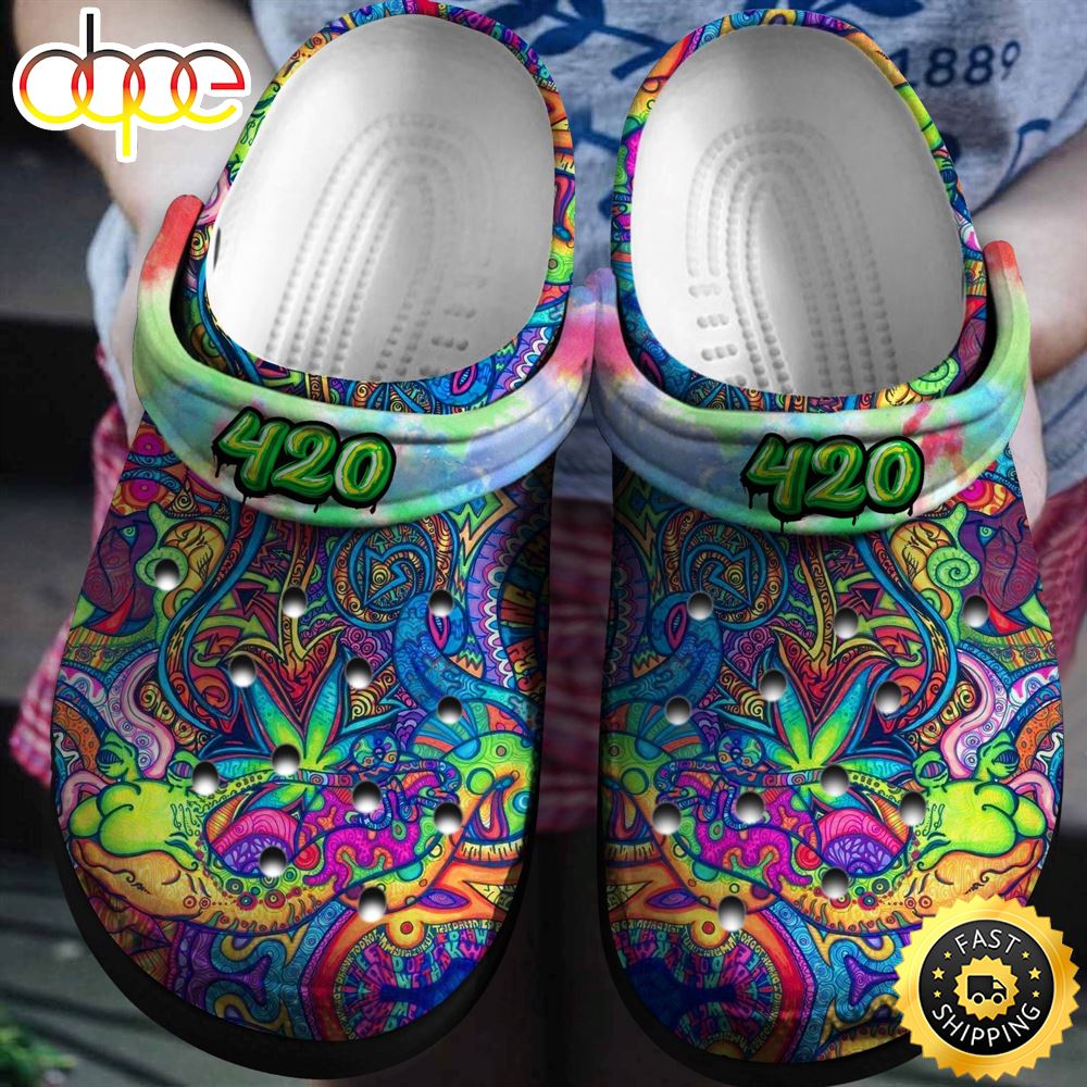 Colorful Hippie Pattern Crocs Shoes Clogs Wjxkrw