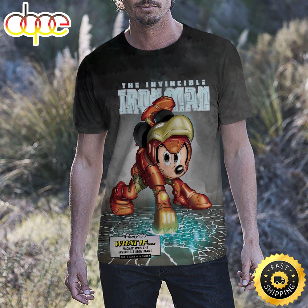 Disney Marvel Mashups Mickey Was The Invincible Iron Man All Over Print Shirt