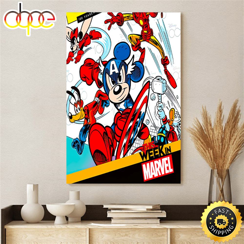 Disney Marvel Mashups Mickey And Friends Were Avengers Poster Canvas