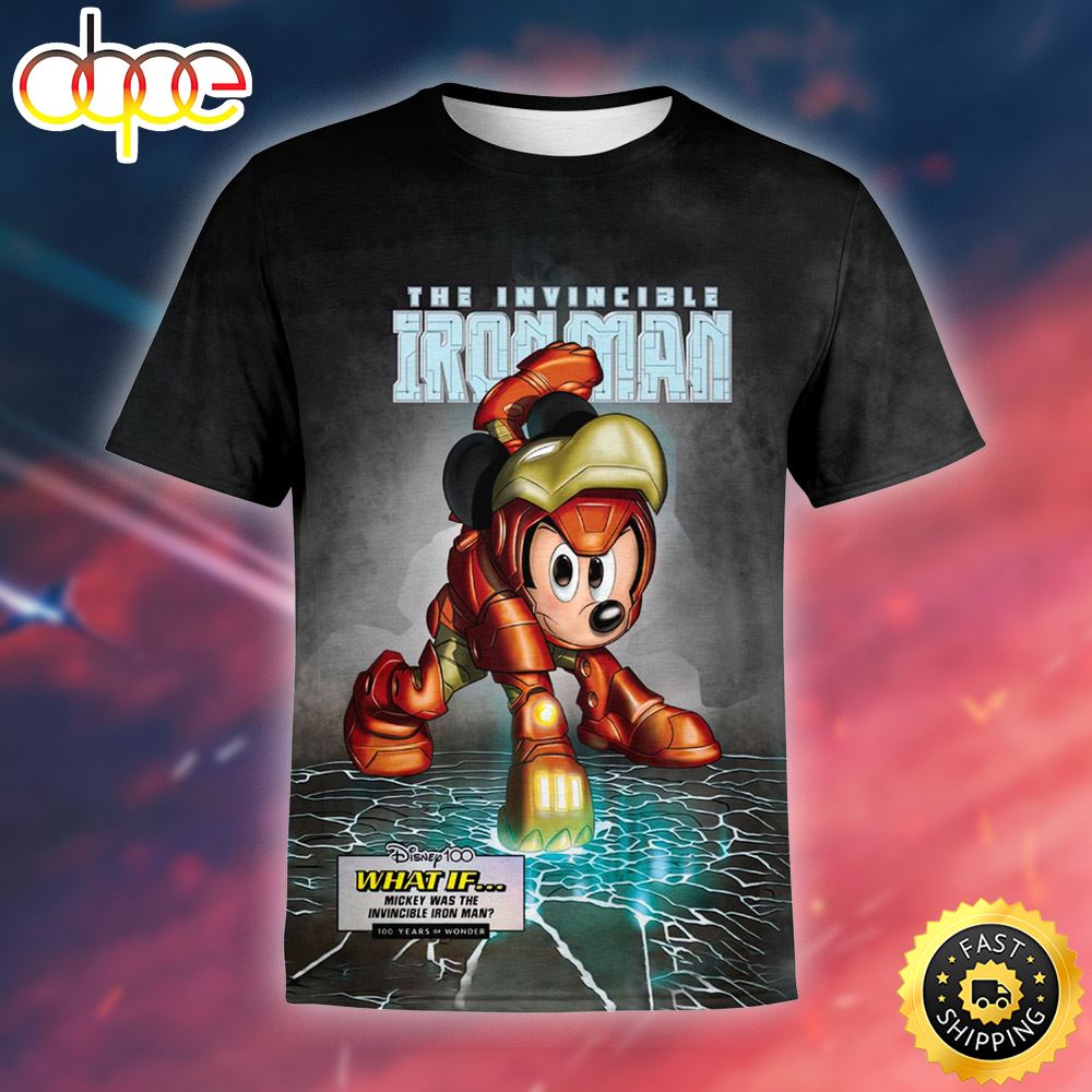 Disney Marvel Mashups Mickey Was The Invincible Iron Man All Over Print Shirt