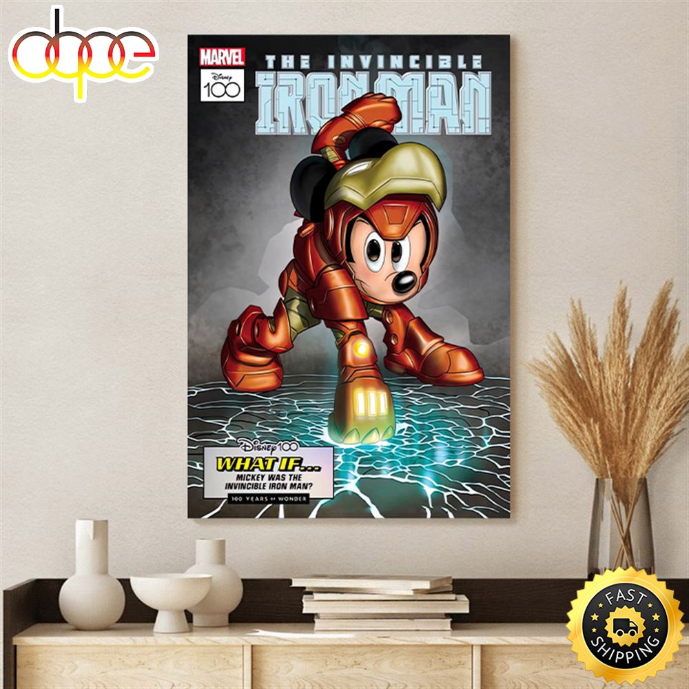 Disney Marvel Mashups Mickey Was The Invincible Iron Man Poster Canvas