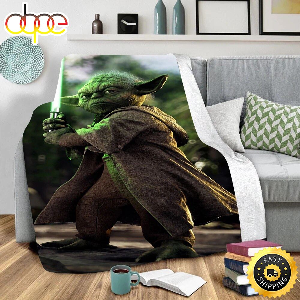 Disney Yoda Baby Sherpa Blanket Cartoon Star Wars Throw Duvet Sofa Blanket