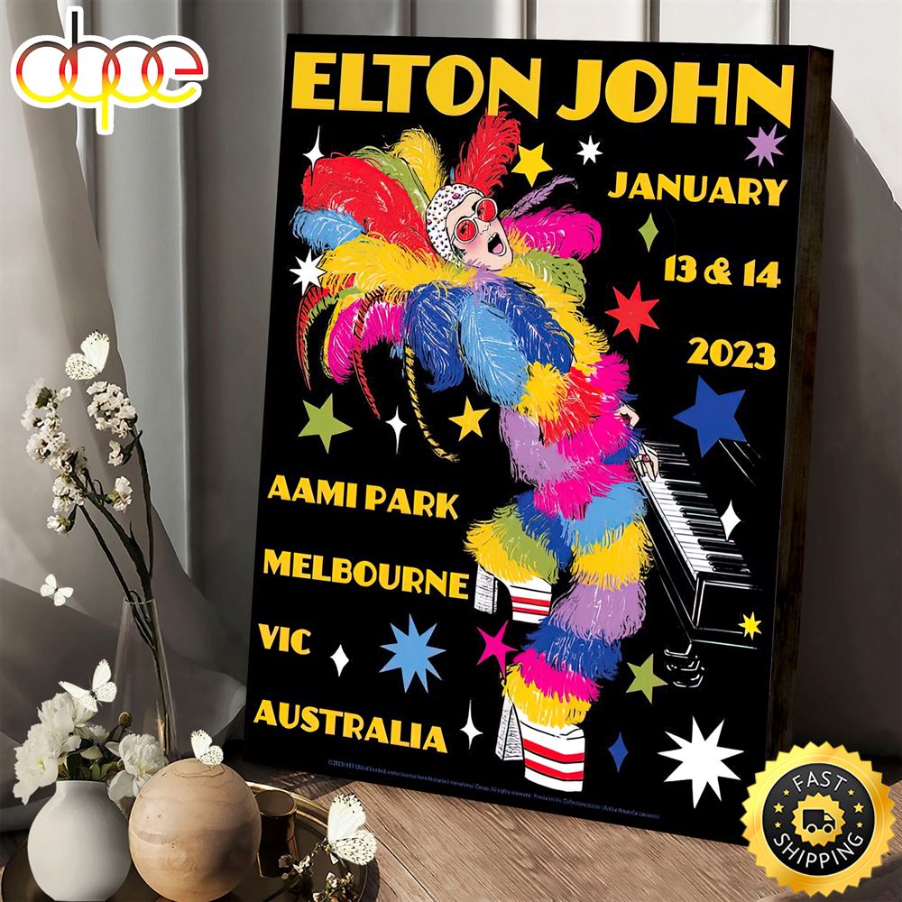 Elton John Aami Park Melblourne Vic Australia Tour 2023 Poter Canvas